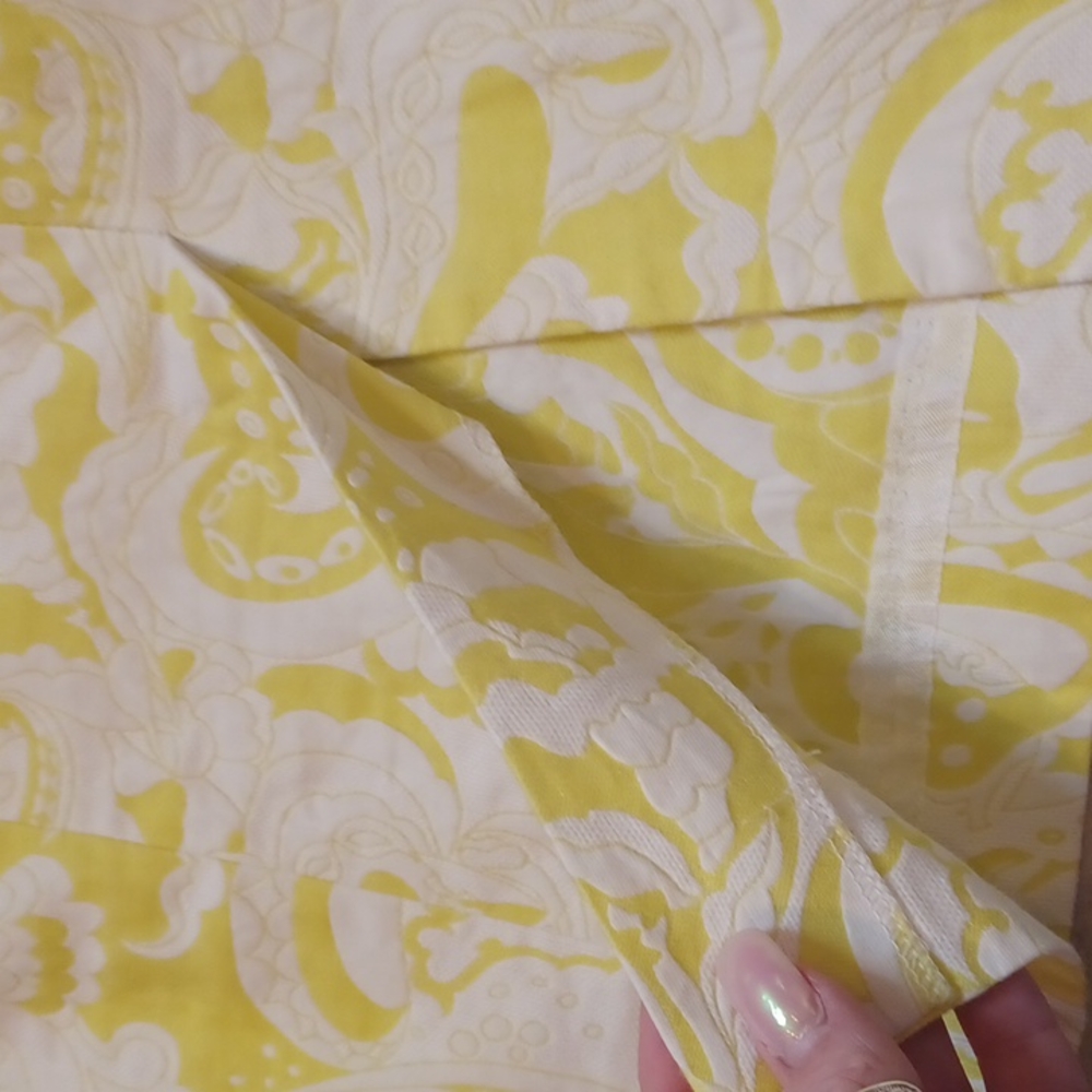 J. Crew Yellow/White Paisley Design Pencil Skirt - Picture 7 of 7